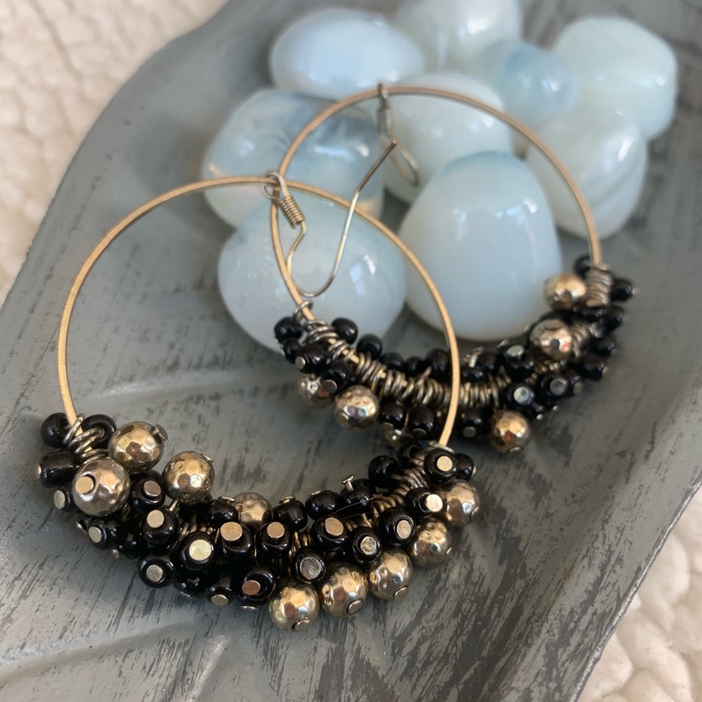 📀Hoop earrings with beads📀